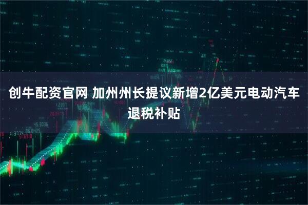 创牛配资官网 加州州长提议新增2亿美元电动汽车退税补贴